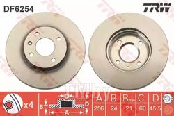 Тормозной диск CHEVROLET AVEO (T300), COBALT (256мм) TRW DF6254
