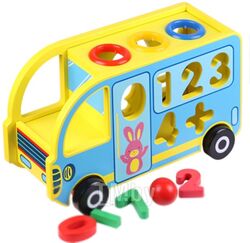 Развивающая игрушка Darvish Сортер. Автомобиль с цифрами / DV-T-1620 (дерево)