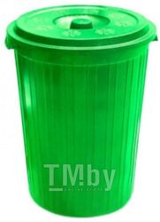 Бак мусорный 75 л с крышкой м/п цвет (зеленый) Zeta