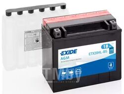 Аккумулятор для мототехники EXIDE AGM 12 V 18AH 270A ETN 0 (R+) B0 175x90x155mm 6.1kg EXIDE ETX20HL-BS