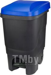 Контейнер для мусора 60л с педалью (синяя крышка) (IDEA)