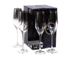 Набор бокалов для шампанского стеклянных "Silver haze" 4 шт. 160 мл Luminarc