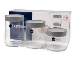 Набор банок для сыпучих продуктов стеклянных "swing grey" 3 шт. 500/750/1000 мл Luminarc Q6631