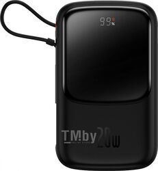 Внешний аккумулятор Baseus Qpow Pro Digital Display Fast Charge Power Bank 10000mAh 20W iP Edition Black (Simple charging cable Type-C 3A 0.3m Black) (PPQD020001)