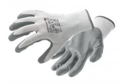 Перчатки с нитриловым покрытием, размер 10, бело/серые GLAN (12 пар в упаковке) HOEGERT TECHNIK HT5K755-10-W