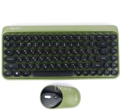 Клавиатура+Мышь беспроводной ком-т, Ретро-дизайн, green, 2.4ГГц, бат.в компл. Wireless Gembird KBS-9001