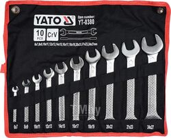 Ключ рожковый 6-27мм (набор 10шт) CrV Yato YT-0380