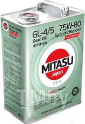 Трансмиссионное масло MITASU 75W80 4L FE GEAR OIL GL-4 5 API GL-4 5 Synthetic Blended MJ4414