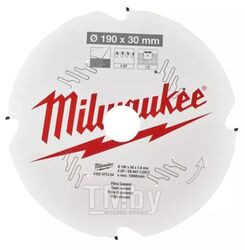 Пильный диск для циркулярной пилы по фиброцементу MILWAUKEE 190x30x1,8x4 4932471304
