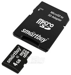 Карта памяти Smart Buy microSDHC (Class 10) 16 Гб + SD адаптер SB16GBSDCL10-01