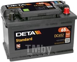Аккумуляторная батарея 65Ah DETA STANDARD 12 V 65 AH 540 A ETN 0(R+) B13 278x175x175mm 16.8kg DETA DC652