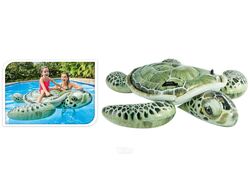 Круг (приспособление) надувной пластмассовый детский с держателями "Черепаха" 191x170 см INTEX