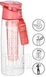 Бутылка для воды с контейнером д/фруктов, 750 мл, нежно-розовая, PERFECTO LINEA (спорт, развлечение, ЗОЖ)