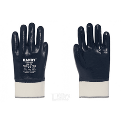 Перчатки с нитриловым покрытием HANDY HN-72, чёрные, размер 10