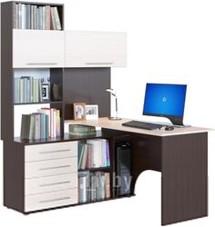 Компьютерный стол Сокол-Мебель КСТ-14 (левый, венге/беленый дуб)
