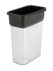 Контейнер пластиковый для мусора Гео, с металлизированным покрытием 70л, цв. метал/черный VILEDA 137729/137661