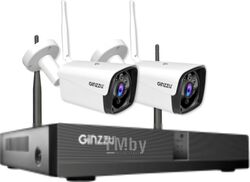 Комплект видеонаблюдения HK-4203W GINZZU WiFi, 4ch, 5Mp, HDMI, 2улич кам 5.0Mp, IR30м