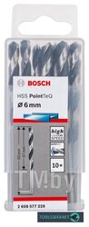 Сверло спиральное Bosch HSS PointTeQ 6,0мм DIN 338 (135 град.) по металлу (10 шт.) 2.608.577.228 BOSCH