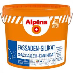 Краска для наружных работ Alpina EXPERT Fassaden-Silikat База 3, прозрачная, 9,4 л / 13,6 кг