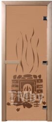 Стеклянная дверь для бани/сауны Doorwood Арт серия Банька 190x70 (бронзовый)