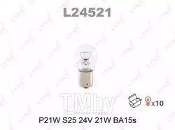 Лампа накаливания P21W S25 24V 21W BA15S LYNXauto L24521