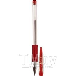 Ручка гелевая, d=0,5 мм, с прозрачным корпусом и резиновым держателем, красная Attomex 5051308
