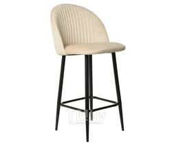 Полубарный стул (кресло) Mara Феликс ( Kingstyle 123 F PB ), велюр Seven 729 (бежевый), опора полубарная (черный)