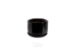 Горшок для цветов керамический "меркурий" № 2 18x14 см черный с подставкой Belbohemia 3597