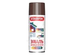 Краска-эмаль аэроз. универсальная коричневый STARFIX 520мл (8016) (Цвет коричневый)