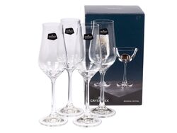 Набор бокалов для шампанского стеклянных "Pralines" 4 шт. 100 мл Crystalex