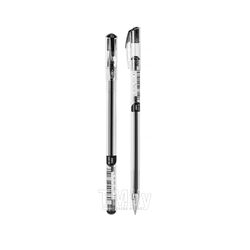 Ручка гелевая "Geni" 0,5 мм, пласт., прозр., стерж. черный Deli EG90-BK
