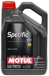 Моторное масло синтетическое MOTUL 5W30 (5L) SPECIFIC 0720 ACEA С4 RN0720 (ФИЛЬТР DPF) MB 226.51 102209
