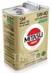 Моторное масло синтетическое MITASU 5W40 4L MOLY-TRiMER SMAPI SM CF100% Synthetic MJM124