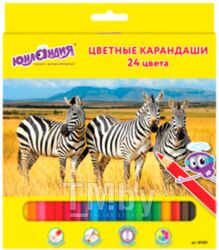 Набор цветных карандашей Юнландия Мир животных / 181385 (24цв)