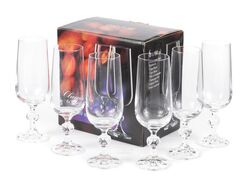 Набор бокалов для шампанского стеклянных "Claudia" 6 шт. 180 мл Crystalex