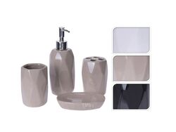 Набор для ванны керамический 4 пр.: дозатор д/жидкого мыла, подставка для мыла, стакан, подставка для зубных щеток Belbohemia