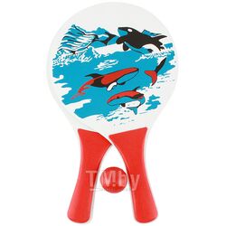 Теннис пляжный (D-19см, L-32.5см) + мяч в наборе ассорти Darvish DV-S-240