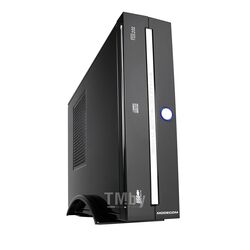 Корпус ITX FEEL 202 96W black/silver, 2xUSB2.0, 1 port audio HD, 80мм вентилятор, возможность установки 5.15" slim type DVD, с блоком питания 96W, размеры 60x321x220 Modecom IX-F202-13