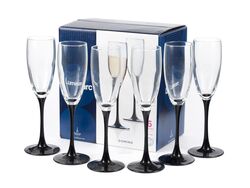 Набор бокалов для шампанского стеклянных "Domino" 6 шт. 170 мл Luminarc