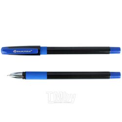 Ручка шар. синяя Jet Flow на масляной основе корпус чёрный с резиновым держателем Darvish DV-13230