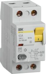 Устройство защитного отключения IEK ВД1-63 63А 100мА тип ACS 2п / MDV12-2-063-100