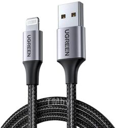 Кабель UGREEN Lightning to USB Cable Alu Case with Braided 2m US199 (Black) (60158)