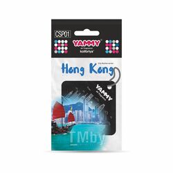 Ароматизатор подвес. сити YAMMY картон с пропиткой Квадрат аромат "Hong Kong", Корея CSP01