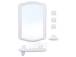 Набор для ванной Berossi 46 (Беросси 46), белый мрамор, BEROSSI (Изделие из пластмассы. Размер зеркало 352 х 520 мм)