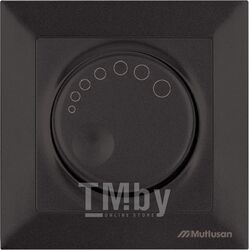 Выключатель поворотный (диммер) (скрытый, винт. зажим, 1000Вт) черный, DARIA, MUTLUSAN (220VAC, 100 - 1000VA, 50 Hz, IP20)