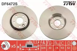 Тормозной диск VOLVO XC60 (2008-) F TRW DF6472S
