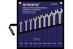 Набор ключей гаечных комбинированных карданных в сумке, 6-19 мм, 9 предметов Thorvik CSWS9TB