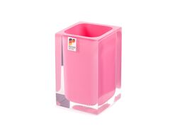 Стакан туалетный полирезин Colours Pink 7*7*11 см (арт. 22280102, код 224121)