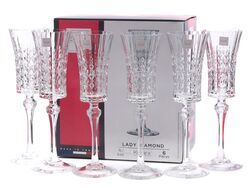 Набор бокалов для шампанского стеклянных "Lady Diamond" 6 шт. 150 мл (арт. L9742, код 210046)