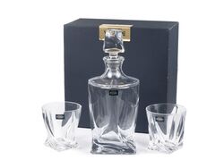 Набор для питья стеклянный "QUADRO" 3 пр.: графин 800 мл, 2 стакана 250 мл Crystalite Bohemia